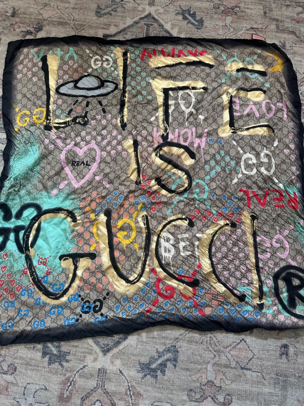 Life Is Gucci Head Scarf
